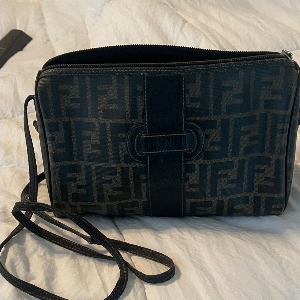 Fendi Black and Brown Signature handbag